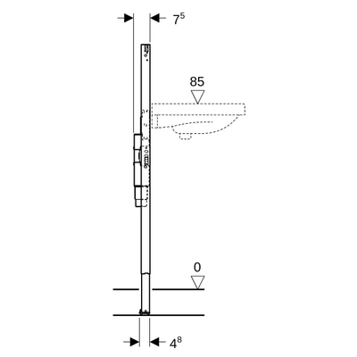 GeberitDuofixwastafel h112 voor inbouw sifon