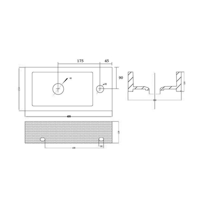 Best Design Class Fontein 45x26x13cm wit met 1 kraangat