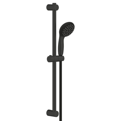 GROHE Vitalio Start 100 Glijstangset - 60cm - rond handdouche - 2 straalsoorten - gladde doucheslang - mat zwart