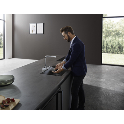 Hansgrohe Aquno Select M81 1-gats keukenkraan 250 2jet m. uittrekbare uitloop mat zwart