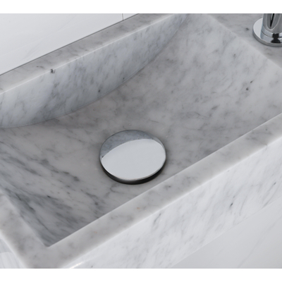 Fortifura Fuente fonteinset - 40x22 - 1 kraangat - rechts - marmer - fonteinkraan chroom - wit