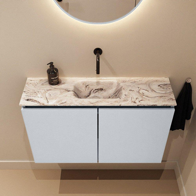 MONDIAZ TURE-DLUX 80cm toiletmeubel Clay. EDEN wastafel Glace positie midden. Zonder kraangat.