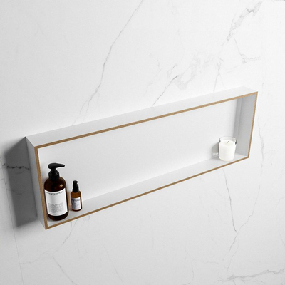 MONDIAZ EASY Nis - 89.5x29.5cm - geschikt voor in- of opbouw - 1 vak - kleur Oro | Talc