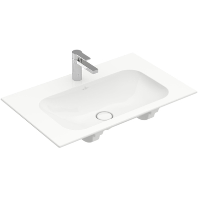 Villeroy & Boch Finion meubelwastafel 1 kraangat 80x50cm ceramic+ zonder overloop wit