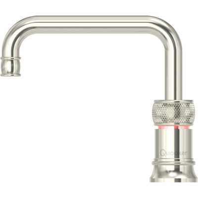 Quooker NL Classic Nordic square kokendwaterkraan opbouw uitloop draaibaar met Combi reservoir & Cube reservoir nikkel glans