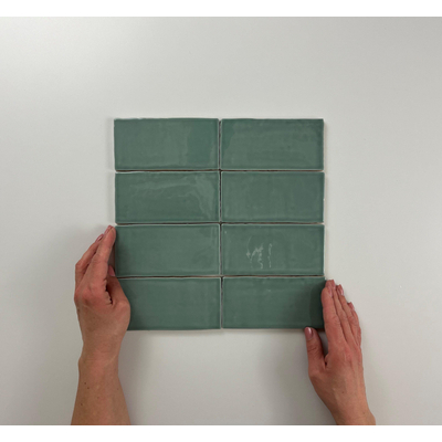 Cifre Ceramica Atlas wandtegel - 7.5x15cm - 8.5mm - Rechthoek - Groen glans