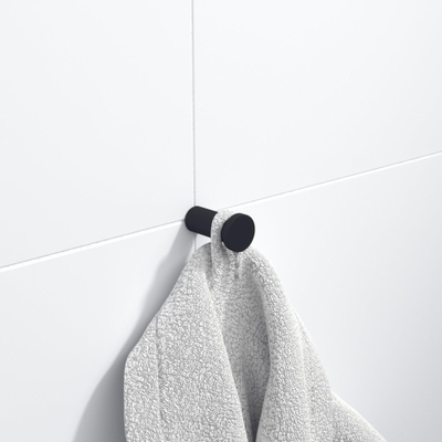 FugaFlow Efficiente Acces Handdoekhaak - enkel - rond - mat zwart