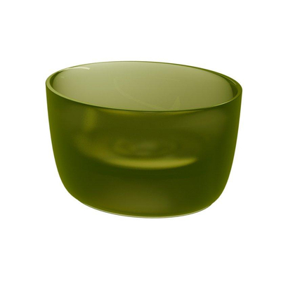 Riho Oval waskom - 38x33cm - solid surface - semi transparant - frosted forest