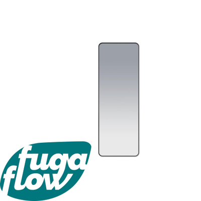 FugaFlow Eccelente Arredo 2.0 Rectangle spiegel badkamerspiegel - 140x50cm - rechthoek - afgerond - frame - mat zwart