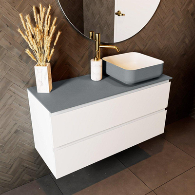 Mondiaz TOP 23 Topblad - 100x23.5x0.9cm - geschikt voor afdekplaat - Solid surface - Plata