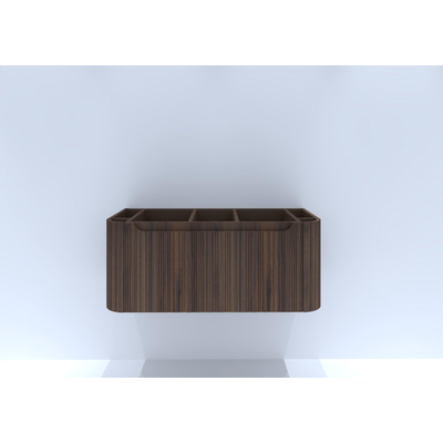 HR badmeubelen Juice Wastafelonderkast - 100x45x40cm - ronde hoeken - 3D-front - 1 lade - dark oak