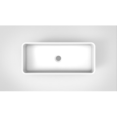 Arcqua Case waskom - 60x26cm - Rechthoek - Cast marble Wit Mat