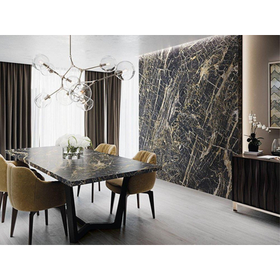 Cifre Ceramica wand- en vloertegel - 120x120cm - Vierkant - 9mm - gerectificeerd - Marmerlook - Black golden