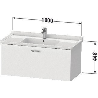 Duravit XBase Wastafelonderkast 100x46.8x44.8cm 1 lade Standaard greep met softclose spaanplaat Grafiet Mat