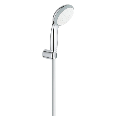 GROHE Vitalio Go 100 Handdoucheset - 1 straalsoort - rond - met houder - met wanaansluitbocht - gladde slang - 175cm - chroom