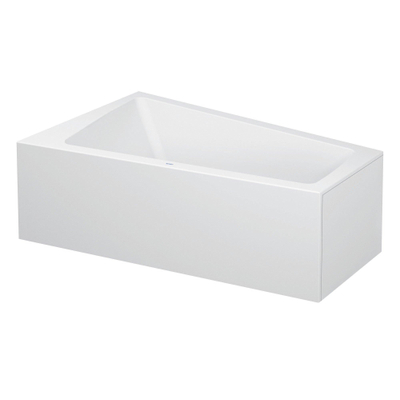 Duravit Paiova bad acryl afgeschuind 170x100x46cm links met aangevormd paneel en frame wit