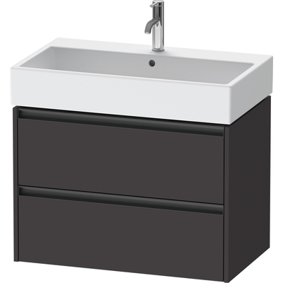 Duravit Ketho 2 wastafelonderbouwkast met 2 laden 78.4x46x54.9cm met grepen antraciet grafiet supermat