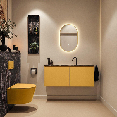 MONDIAZ TURE-DLUX 120cm toiletmeubel Ocher. EDEN wastafel Lava positie midden. Met 1 kraangat.