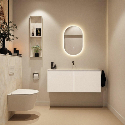 MONDIAZ TURE-DLUX 120cm toiletmeubel Talc. EDEN wastafel Ostra positie midden. Zonder kraangat.