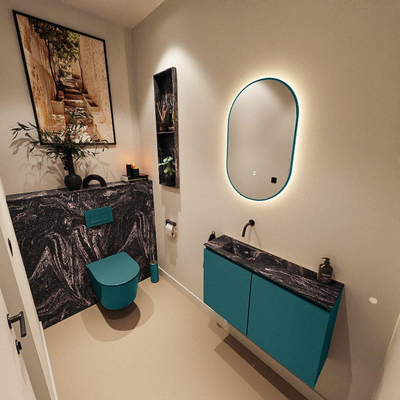 MONDIAZ TURE-DLUX 80cm toiletmeubel Smag. EDEN wastafel Lava positie links. Zonder kraangat.