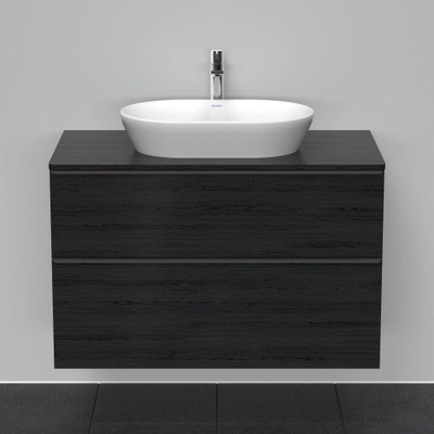 Duravit D-Neo wastafelonderkast 100x66.4x55cm 2 lades Eiken (zwart) Mat