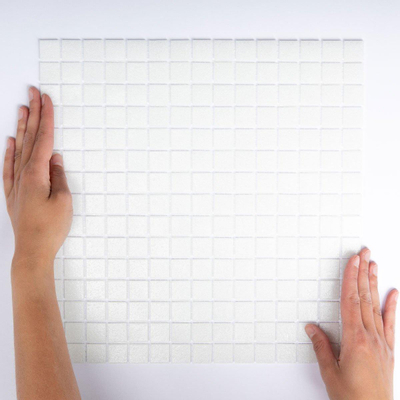 The Mosaic Factory Amsterdam mozaïektegel - 32.2x32.2cm - wand en vloertegel - Vierkant - Glas Off White Mat