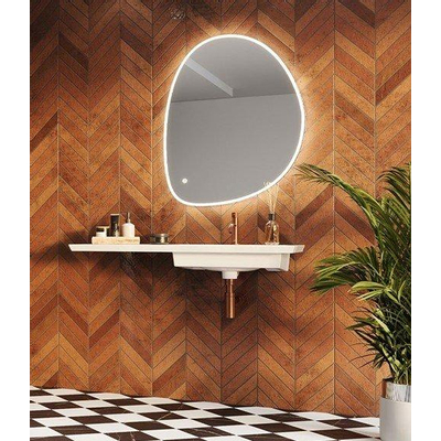 Crosswater Mada spiegel met verlichting - 60x80cm - horizontaal/verticaal - LED - 2700K tot 6400K - dimbaar - kiezelvorm