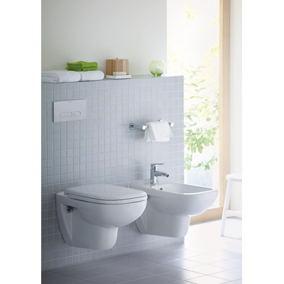 Duravit D Code wandbidet 35.5x54.5cm met kraangat met overloop wit