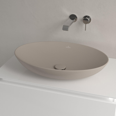 Villeroy & Boch Loop & Friends Opzetwastafel - 62 x 42 x 12 cm - Almond CeramicPlus - zonder overloop