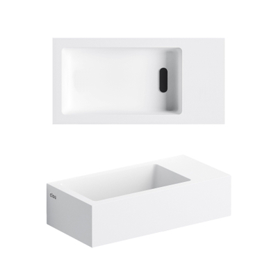 Clou Flush 3 fontein 36x18x9cm kraangat rechts aluite Wit mat