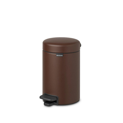 Brabantia NewIcon pedaalemmer 3 liter met kunststof binnenemmer Mineral Cosy Brown