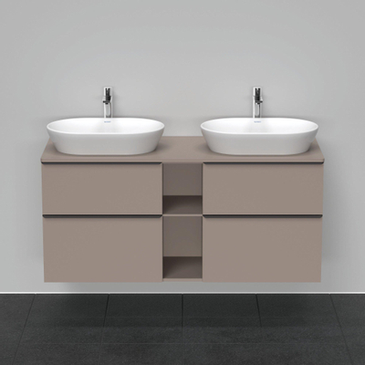 Duravit D-Neo wastafelonderkast 140x66.4x55cm 4 lades Basalt Mat