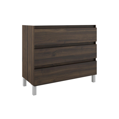 Adema Chaci PLUS Badkamermeubelset - 100x86x46cm - waskom - topblad - 3 lades - rechthoekige spiegel - noten (hout)