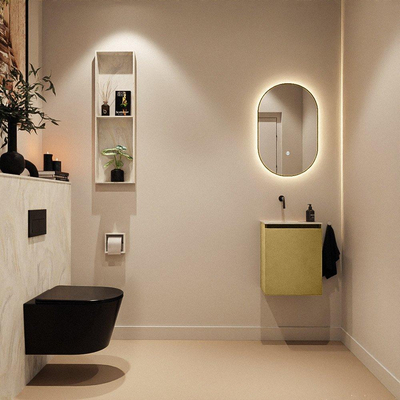 MONDIAZ TURE-DLUX 40cm toiletmeubel Oro. EDEN wastafel Ostra positie links. Zonder kraangat.