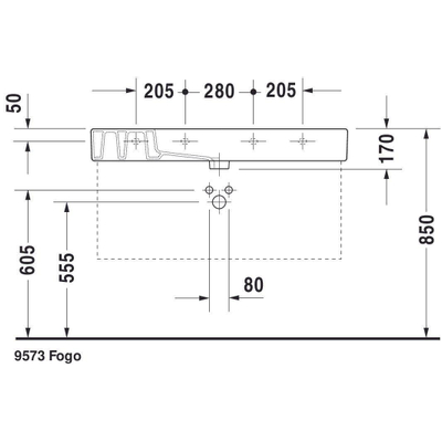 Duravit Vero meubelwastafel 105x49cm met 1 kraangat met Wondergliss wit