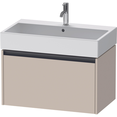 Duravit Ketho 2 wastafelonderbouwkast met 1 lade 78.4x46x44cm met greep antraciet taupe supermat