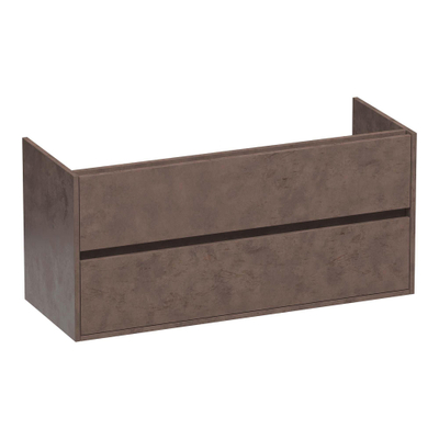 BRAUER Adore wastafelonderkast - 120x46x55cm - 2 softclose lades - greeploos - 2 sifon uitsparingen - Erosion