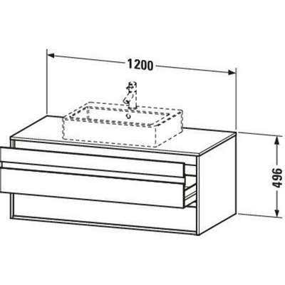 Duravit Ketho Wastafelonderkast 120x55.1x49.6cm Standaard greep met softclose spaanplaat Grafiet Mat