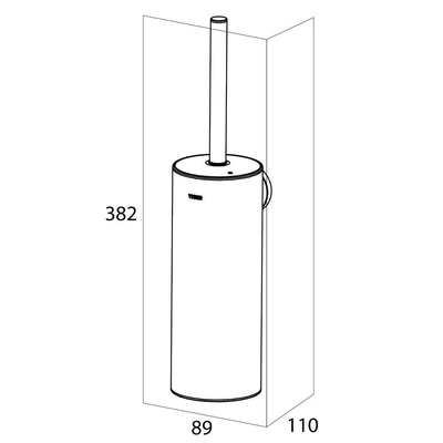 Tiger Noon Toiletborstel met houder Chroom 8.9x38.2x11cm
