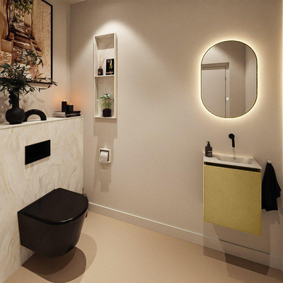 MONDIAZ TURE-DLUX 40cm toiletmeubel Oro. EDEN wastafel Ostra positie rechts. Zonder kraangat.