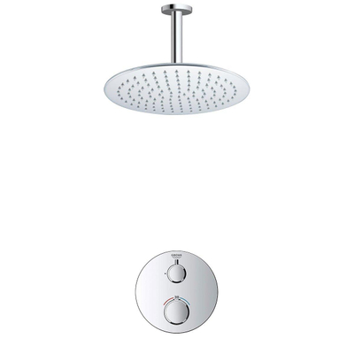 GROHE Grohtherm Regendoucheset Inbouw - hoofddouche 30cm - 1 functie - plafondarm 20cm - chroom