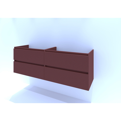 HR badmeubelen Infinity Wastafelonderkast - 160x44.8x55cm - 3D-front - 4 lades - sifonuitsparing links - greeploos - terra mat