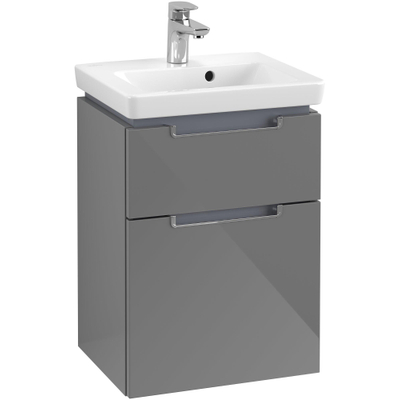 Villeroy & Boch Subway 2.0 wastafelonderkast 44x59cm 2 lades Glossy grey