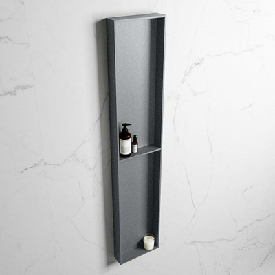 MONDIAZ EASY Nis - 89.5x29.5cm - geschikt voor in- of opbouw - 2 vakken - kleur Plata | Plata