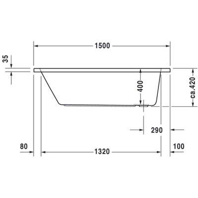 Duravit D Code bad acryl rechthoekig 150x75x40cm wit