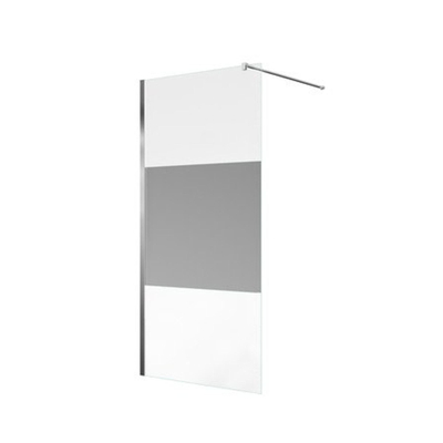 FugaFlow Efficiente Vetro inloopdouche badkamer - 100x200cm - veiligheidsglas - band mat glas - anti kalk - chroom