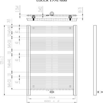 Plieger Lucca designradiator horizontaal 1775x600mm 982W wit