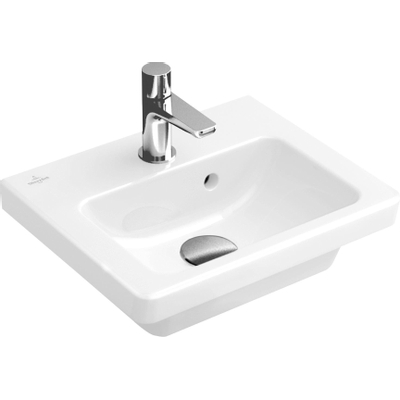 Villeroy en Boch Subway 2.0 fontein 37x30,5cm 1 kraangat met overloop wit