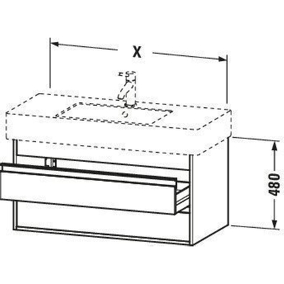 Duravit Ketho Wastafelonderkast 100x45.5x48cm Standaard greep met softclose spaanplaat Basalt Mat