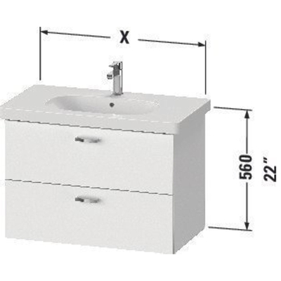 Duravit XBase Wastafelonderkast 80x45.8x56cm Standaard greep met softclose spaanplaat Grafiet Mat